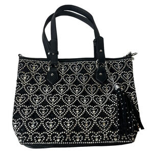 NWOT Diamond Rhinestone Heart Tote Purse Handbag